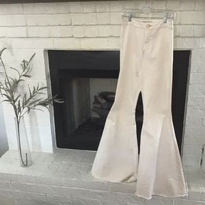 Free People cream colored jeans